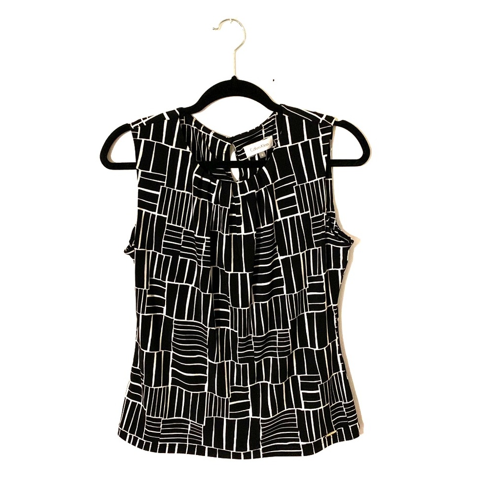 Calvin Klein Printed Sleeveless Blouse Size M